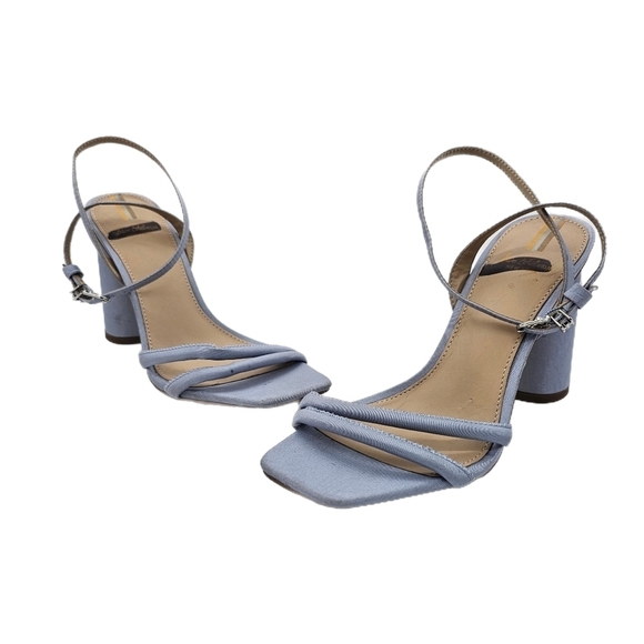 Sam Edelman Kia Square Toe Heels Oslo Blue Size 6 - Picture 2 of 11